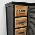 Industrial Shutter Sideboard - 2 Door - 120cm - Medium - Natural and Black - Fir Wood and Metal