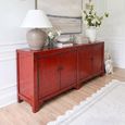 Distressed Sideboard - 4 Door - 200cm - Extra Large - Red - Wooden