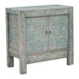 Distressed Sideboard - 2 Door - 88cm - Compact - Green - Wooden
