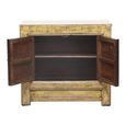 Distressed Sideboard - 2 Door - 96cm - Small - Yellow - Wooden