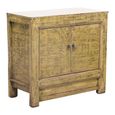 Distressed Sideboard - 2 Door - 96cm - Small - Yellow - Wooden