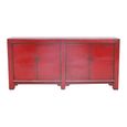 Distressed Sideboard - 4 Door - 200cm - Extra Large - Red - Wooden