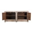 Distressed Sideboard - 4 Door - 208cm - Extra Large - White Washed - Elm Wood