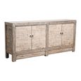 Distressed Sideboard - 4 Door - 208cm - Extra Large - White Washed - Elm Wood