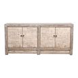 Distressed Sideboard - 4 Door - 208cm - Extra Large - White Washed - Elm Wood
