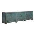 Distressed Sideboard - 6 Door - 224cm - Extra Large - Green - Wooden