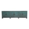 Distressed Sideboard - 6 Door - 224cm - Extra Large - Green - Wooden