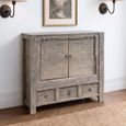 Distressed Sideboard - 2 Door 3 Drawer - 115cm - Small - Grey - Wooden