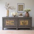 Distressed Sideboard - 4 Door - 180cm - Large - Hand Painted - Grey - Wooden