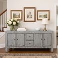 Distressed Sideboard - 4 Door 2 Drawer - 212cm - Extra Large - Grey - Elm Wood