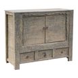 Distressed Sideboard - 2 Door 3 Drawer - 115cm - Small - Grey - Wooden