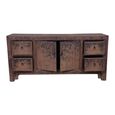 Distressed Sideboard - 2 Door 4 Drawer - 176cm - Large - Grey - Wooden