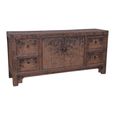 Distressed Sideboard - 2 Door 4 Drawer - 176cm - Large - Grey - Wooden