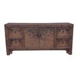 Distressed Sideboard - 2 Door 4 Drawer - 176cm - Large - Grey - Wooden