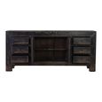 Distressed Sideboard - 2 Door 6 Drawer - 198cm - Extra Large - Black - Elm Wood