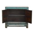 Distressed Sideboard - 2 Door - 95cm - Small - Turquoise Blue - Wooden