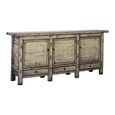 Distressed Sideboard - 3 Door 3 Drawer - 216cm - Extra Large - White Washed - Elm Wood