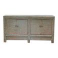 Distressed Sideboard - 4 Door - 161cm - Large - Grey - Wooden