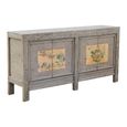 Distressed Sideboard - 4 Door - 180cm - Large - Hand Painted - Grey - Wooden