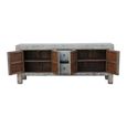 Distressed Sideboard - 4 Door 2 Drawer - 212cm - Extra Large - Grey - Elm Wood