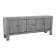 Distressed Sideboard - 4 Door 2 Drawer - 212cm - Extra Large - Grey - Elm Wood