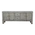 Distressed Sideboard - 4 Door 2 Drawer - 212cm - Extra Large - Grey - Elm Wood
