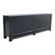 Distressed Sideboard - 4 Door - 246cm - Extra Large - Black - Wooden