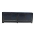 Distressed Sideboard - 4 Door - 246cm - Extra Large - Black - Wooden