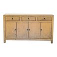 Distressed Sideboard - 4 Door 3 Drawer - 156cm - Medium - Mustard Yellow - Wooden