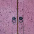 Distressed Sideboard - 4 Door 3 Drawer - 156cm - Medium - Pink - Wooden