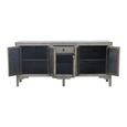 Distressed Sideboard - 5 Door 1 Drawer - 189cm - Extra Large - Grey - Lacquered Pine Wood
