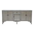 Distressed Sideboard - 5 Door 1 Drawer - 189cm - Extra Large - Grey - Lacquered Pine Wood