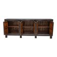 Distressed Sideboard - 6 Door - 233cm - Extra Large - Black - Wooden