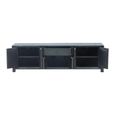 Painted Sideboard - 6 Door 1 Drawer - 177cm - Large - Blue - Lacquered Pine Wood