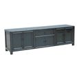 Painted Sideboard - 6 Door 1 Drawer - 177cm - Large - Blue - Lacquered Pine Wood