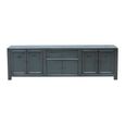 Painted Sideboard - 6 Door 1 Drawer - 177cm - Large - Blue - Lacquered Pine Wood