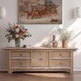 Sideboard - 2 Door 4 Drawer - 210cm - Extra Large - Brown - Wooden