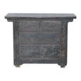 Unique One of a Kind - Distressed Sideboard - 2 Door 3 Drawer - 110cm - Small - Black - Elm Wood