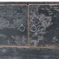 Unique One of a Kind - Distressed Sideboard - 2 Door 3 Drawer - 110cm - Small - Black - Elm Wood