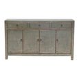 Distressed Sideboard - 4 Door 3 Drawer - 156cm - Medium - Grey - Wooden