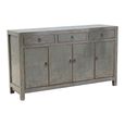 Distressed Sideboard - 4 Door 3 Drawer - 156cm - Medium - Grey - Wooden
