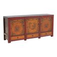 Hand Painted Sideboard - 3 Door 3 Drawer - 193cm - Extra Large - Rich Red - Elm Wood