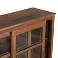 Sideboard - 4 Sliding Door - 184cm - Extra Large - Rustic Brown - Glass and Wood