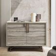 Jupiter Sideboard - 2 Door - Small - Eco Stone and High Gloss Pearl Line