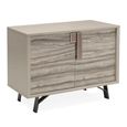 Jupiter Sideboard - 2 Door - Small - Eco Stone and High Gloss Pearl Line