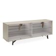 Jupiter Sideboard - with Light - 4 Fluted Glass Door - Extra Large - High Gloss Pearl Line