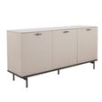 Claire Fluted Sideboard - 3 Door 1 Drawer - Extra Large - Pearl Line Eco Veneer High Gloss and Black