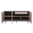 Claire Fluted Sideboard - 3 Door 1 Drawer - Large - Pearl Line Eco Veneer High Gloss and Black