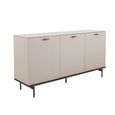 Claire Fluted Sideboard - 3 Door 1 Drawer - Large - Pearl Line Eco Veneer High Gloss and Black