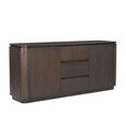 Rivano Oak Curved Sideboard - 2 Door - 3 Drawer - 180cm - Large - Basalt